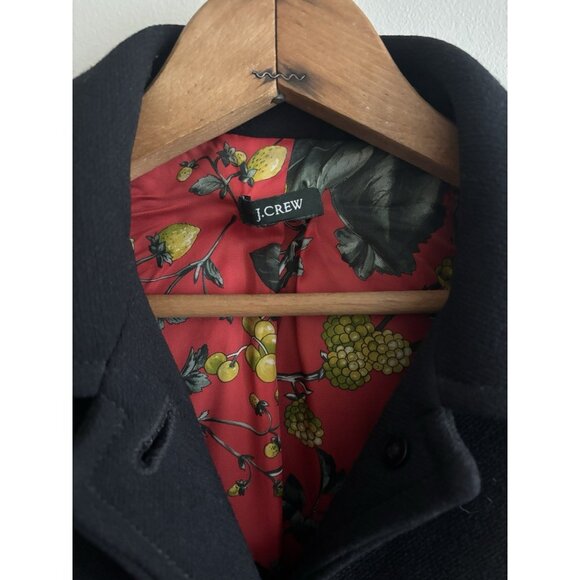 J.Crew Black Italian Wool Double Cloth Lady Day Coat Sz 4 Classic Sleek Feminine - Picture 4 of 11